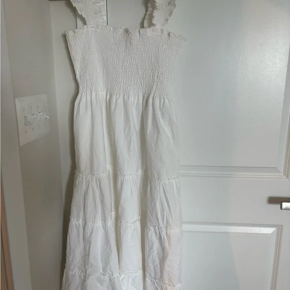 Nwot Philosophy Ivory Ruffled Kids Dress size medium 100% cotton - Picture 3 of 8